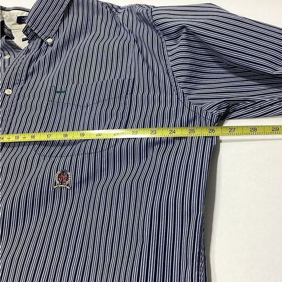 Tommy Hilfiger Navy and White Striped Button-Down Shirt - Picture 11 of 11